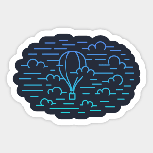 Gradient blue blimp Sticker